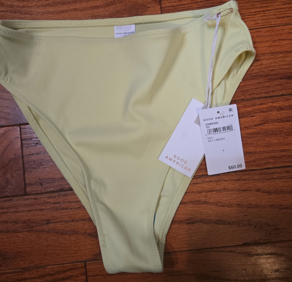 Good American High-Rise Bikini Bottom in Key Lime Green